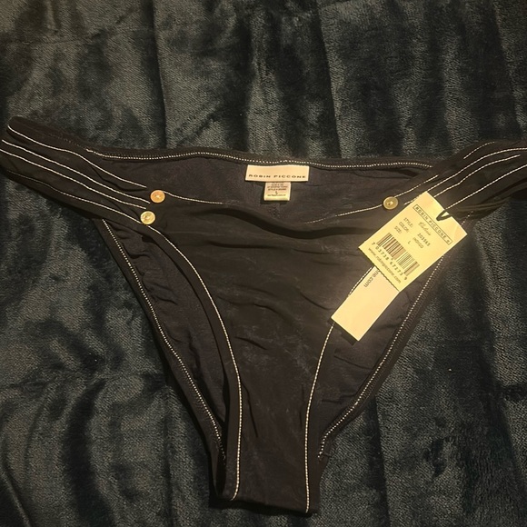 NWT ROBIN PICCONE 'Valeria' Tab Side Bikini Bottom Indigo - Picture 6 of 12